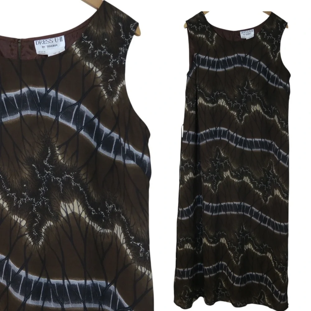 Dress-U-II by Sharon Maxi Dress Artsy Sleeveless‎ Safari